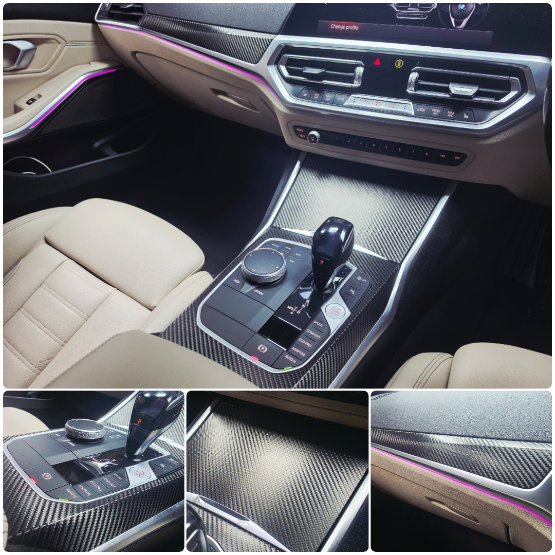 WRAPPING SERVICE - BMW G20 G21 INTERIOR TRIM SET - PERFORMANCE TEXTURED CARBON / ALCANTARA